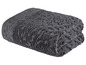 Dunkelgraues Handtuch mit einem Reliefmuster.