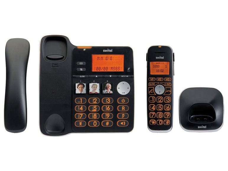 Gehe zu Vollbildansicht: Switel D200 DECT Komfort-Telefon Combo mit Anrufbeantworter - Bild 2