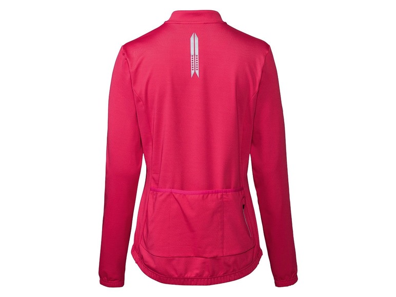 Eine rosa Fahrradjacke mit langen Ärmeln.