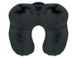Ein schwarzes Nackenstützkissen zum Reisen.