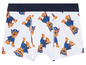 Weiße Boxershorts mit blauem Bund und Muster von Chase aus der Paw Patrol.