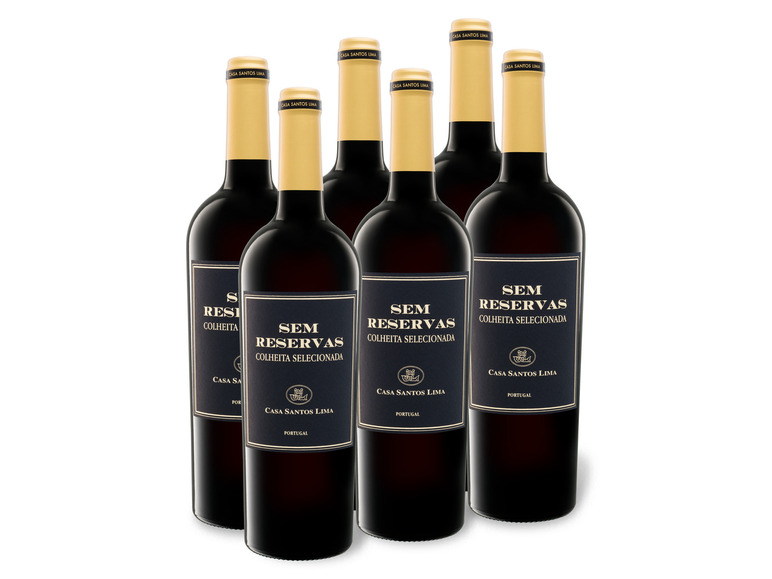 Gehe zu Vollbildansicht: 6 x 0,75-l-Flasche Weinpaket Sem Reservas Colheita Selecionada Vinho Regional Lisboa, Rotwein - Bild 1