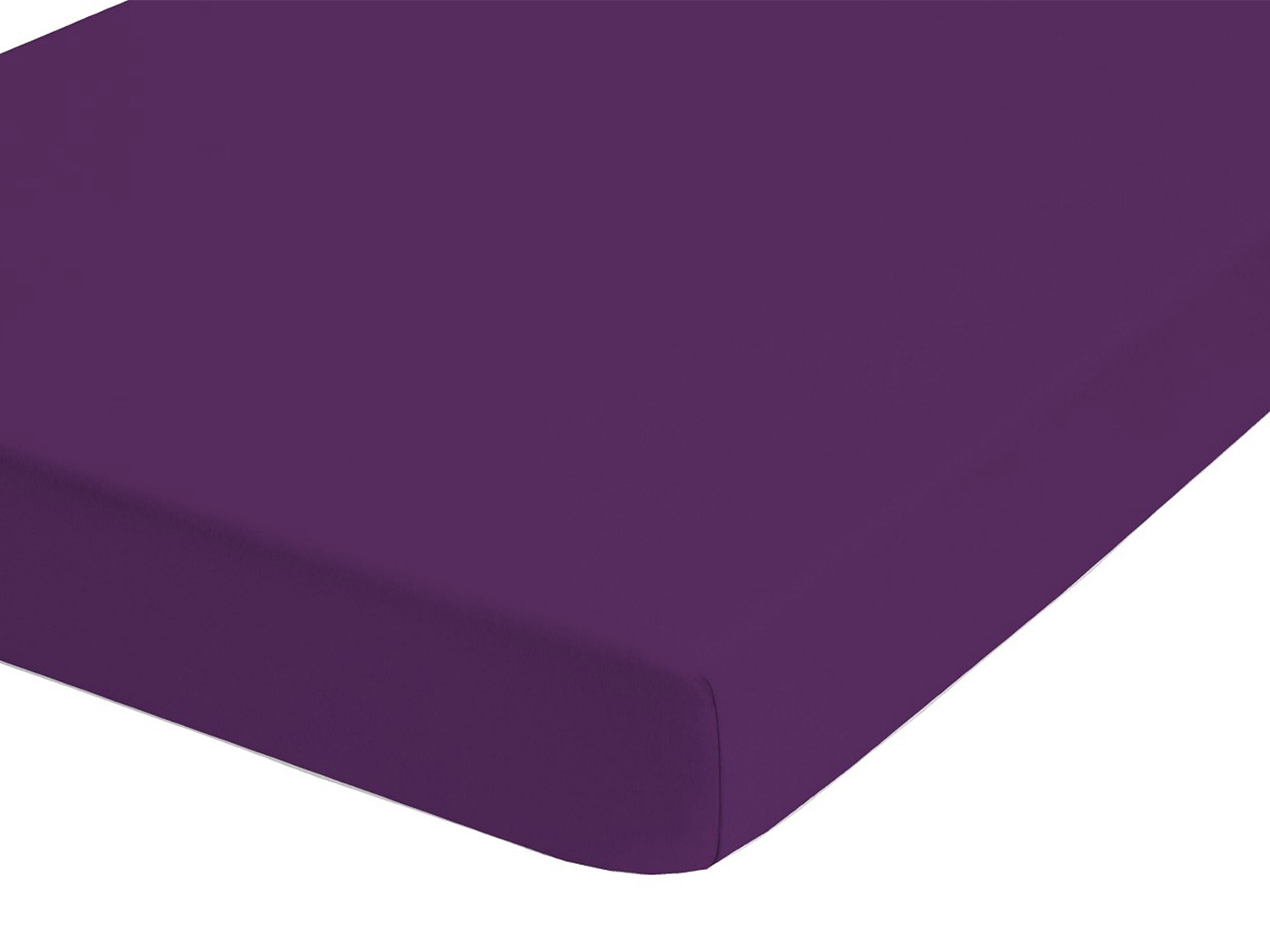 BIBERNA Premium Jersey-Elasthan Spannbettlaken (Violett, 90 - 100 x 200 cm) – Bild 2 von 3