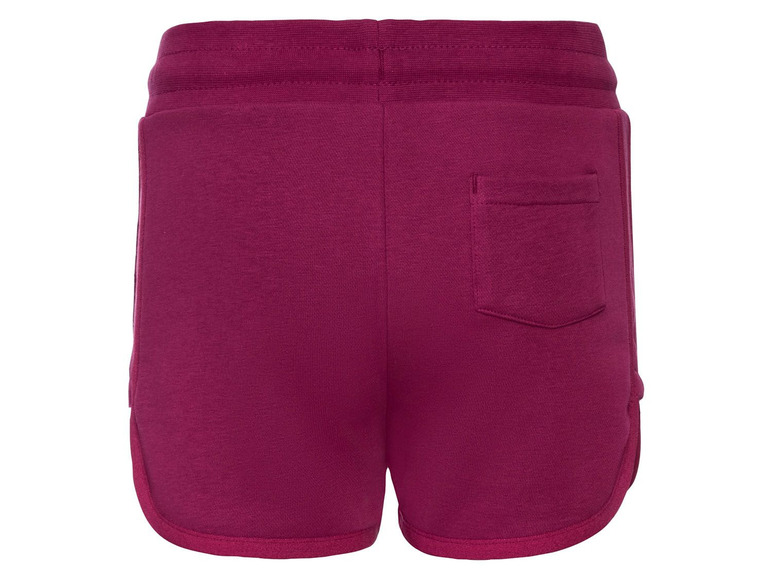 Eine rosa Sport-Shorts mit einer Tasche.