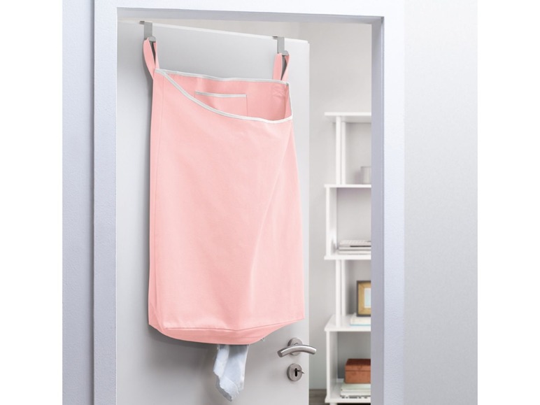 Gehe zu Vollbildansicht: AQUAPUR® Über-Tür Wäschesammler, mit passenden Metallhaken, unterseitiger Reißverschluss - Bild 10