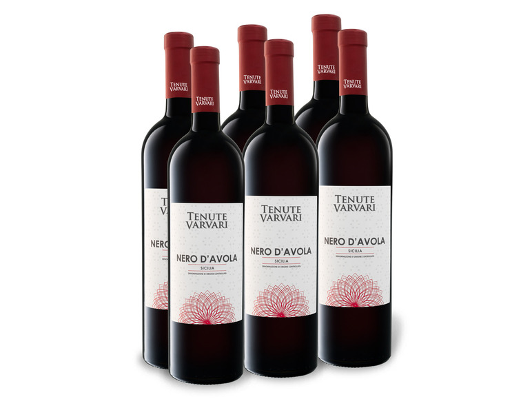 Gehe zu Vollbildansicht: 6 x 0,75-l-Flasche Weinpaket Tenute Vavari Nero D'Avola Sicilia DOC trocken, Rotwein - Bild 1