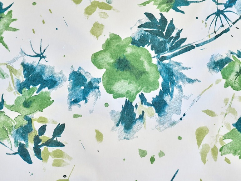 Gehe zu Vollbildansicht: Dobnig Mako-Satin Bettwäsche »Blumen grün«, Wendedesign, mit Reißverschluss - Bild 5