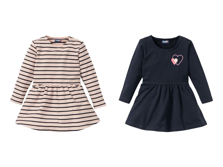 Gehe zu Vollbildansicht: LUPILU® Kleider Mädchen, French-Terry-Qualität, mit Bio-Baumwolle, 2 Stück - Bild 2