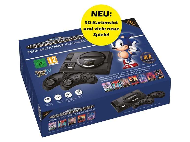 Gehe zu Vollbildansicht: AT Games Spielekonsole SEGA MegaDrive Flashback HD Version 2019 Retro - Bild 1