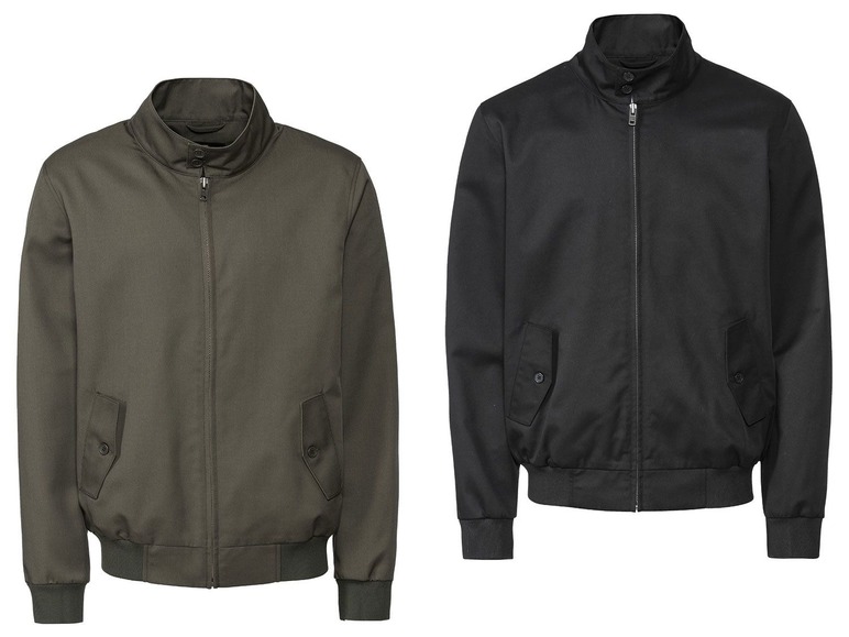 Zwei Bomberjacken, eine grüne und eine schwarze.