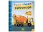 Puzzelbuch mit 5 Puzzles über Fahrzeuge.