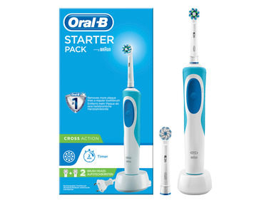 Oral-B elektrische Zahnbürste, Starterpack + 2 Aufsatzbürsten