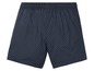 Dunkelblaue Badehose mit Karomuster.
