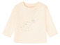 Beigefarbenes Baby-Shirt mit Elefanten- und Schmetterlingsmotiv