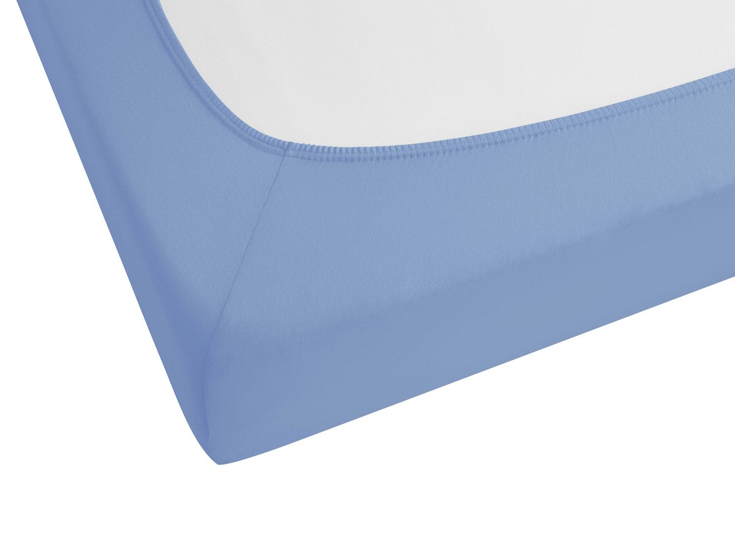 Thumbnail - Biberna Feinjersey Spannbettlaken (Blau, 140 - 160 x 200 cm)