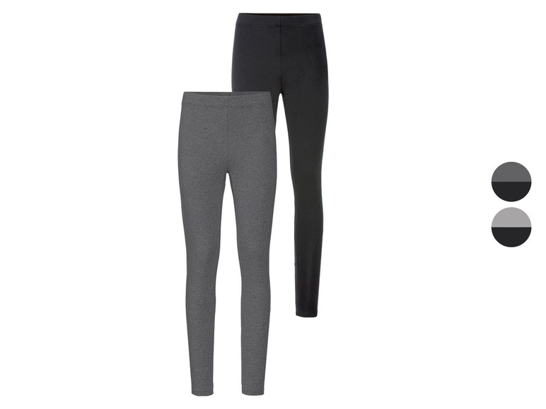 Gehe zu Vollbildansicht: ESMARA® Leggings Damen, 2 Stück, elastischer Bund - Bild 1