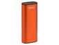 Eine orangefarbene Powerbank von Zippo.