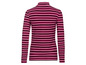 Ein gestreiftes Langarmshirt in Rosa und Schwarz.