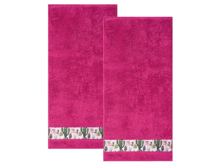 Gehe zu Vollbildansicht: MIOMARE® Handtuch, 2 Stück, 50 x 100 cm, mit dekorativer Bordüre, aus reiner Baumwolle - Bild 3
