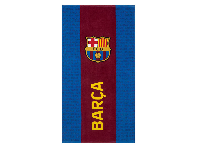 Gehe zu Vollbildansicht: Velours Badetuch »FC Barcelona«, 70 x 140 cm - Bild 1