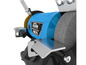 Eine blaue Guide Schleifmaschine mit Scheibe.