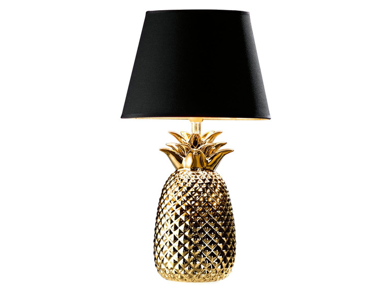 Gehe zu Vollbildansicht: LIVARNO LUX® Tischleuchte »Ananas«, Textilschirm mit goldener oder silberner Innenseite - Bild 2