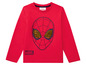 Ein rotes Langarmshirt mit einem Spiderman-Motiv