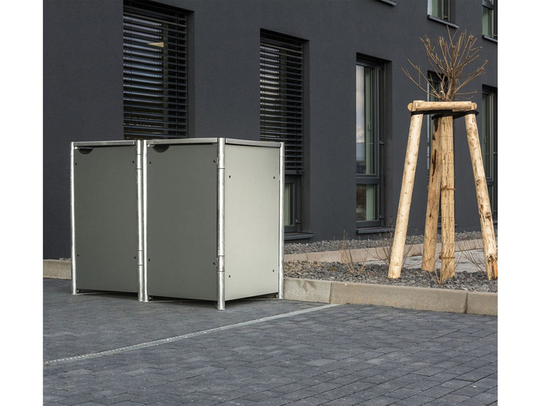 Gehe zu Vollbildansicht: HIDE Dänemark Mülltonnenbox, für Mülltonnen bis 240 Liter, mit Tür und Klappdeckel - Bild 16