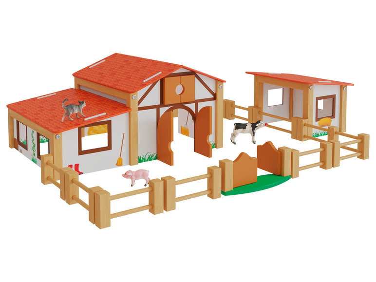 Gehe zu Vollbildansicht: Playtive Holz Bauernhof, mit abnehmbaren Dächern - Bild 1