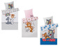 Drei Tom & Jerry Bettwäsche-Sets mit verschiedenen Designs.