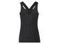 Schwarzes Tanktop mit gekreuzten Trägern für Sport.