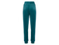 Tealfarbene Samthose mit elastischem Bund.