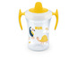 NUK Trinkbecher mit Griffen und einem lustigen Design mit Schildkröte und Tukan.