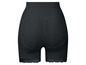 Schwarze Shapewear-Shorts mit Spitze.
