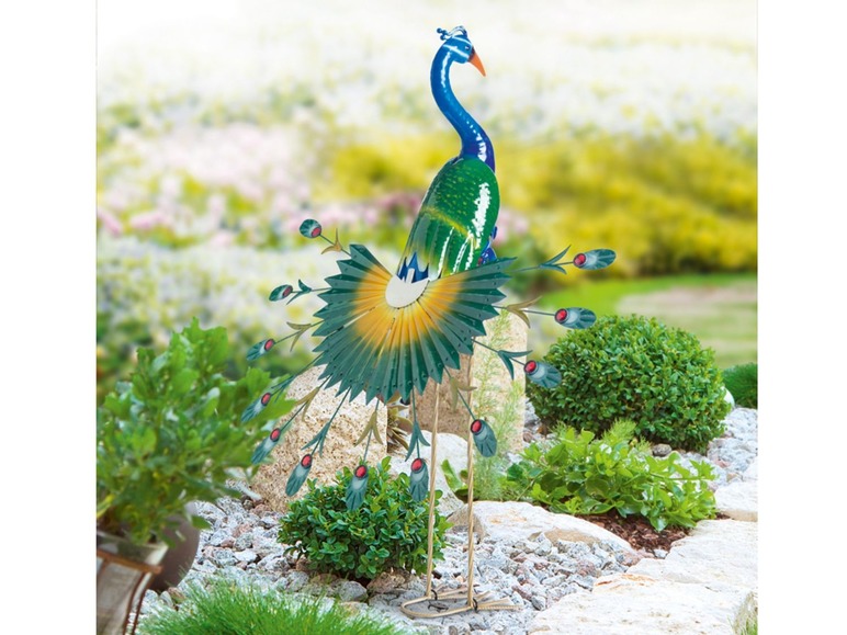 Gehe zu Vollbildansicht: MELINERA® Gartendeko Vogel, mit korrosionsbeständiger Lackierung, 2 Erdspieße - Bild 10