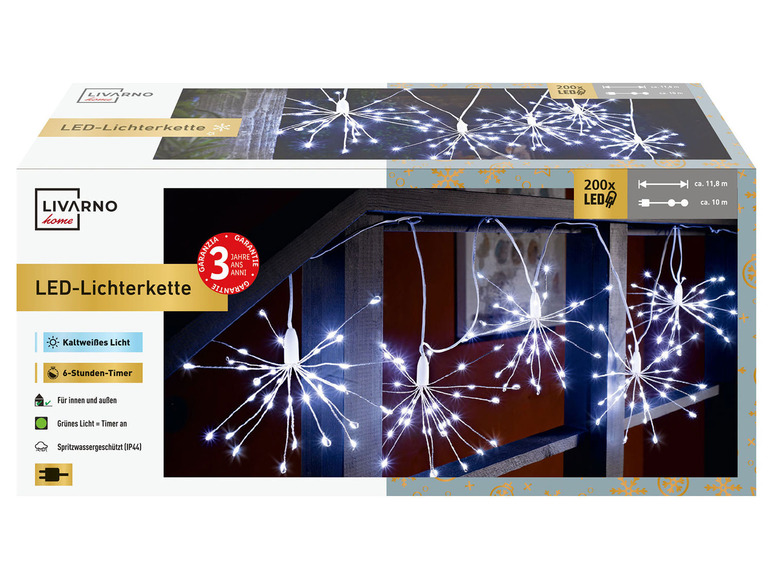 Gehe zu Vollbildansicht: LIVARNO home Lichterkette Dandelion, mit 200 LEDs - Bild 9
