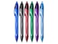 Sechs BIC Cristal Kugelschreiber in verschiedenen Farben.