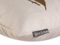 Ein beiges Kissen mit dem Logo 'Magma'.