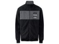 Schwarze Sportjacke mit grauen Details und dem ATH Premium Club Logo.