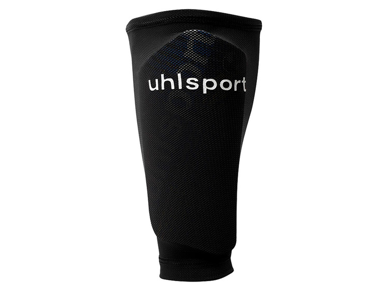 Schwarze Fußball Schienbeinschoner von Uhlsport.