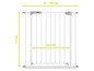Weißes Hauck Baby-Sicherheitsgitter, geeignet für Öffnungen von 75-80 cm.