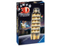 Ravensburger 3D Puzzle der Schiefen Turm von Pisa mit farbig wechselndem LED Licht.