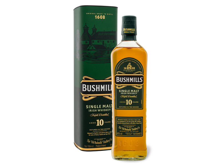 Gehe zu Vollbildansicht: BUSHMILLS Single Malt Irish Whiskey 10 Jahre 40% Vol - Bild 1