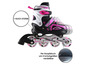 Rosa Inline-Skates mit 1-Klick-System und verstellbarer Größe.