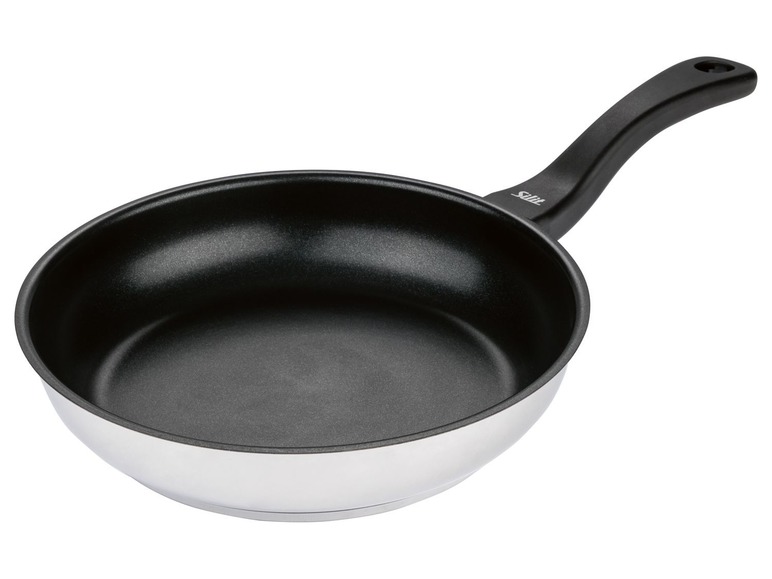 Eine Silit Bratpfanne mit schwarzer Antihaftbeschichtung.