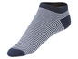 Blau-weiß gestreifte Socken mit kurzer Knöchelhöhe
