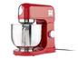 Ein roter Kenwood kMix Küchenmixer mit einer Edelstahlschüssel.