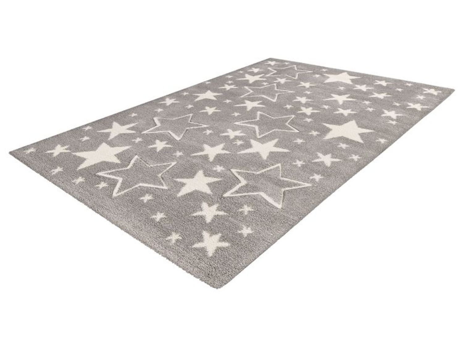 Thumbnail - KAYOOM Kinder-Motivteppich (Sterne grau, 80cm x 150cm)