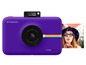Eine violette Polaroid SnapTouch Kamera mit einem Foto einer Frau.