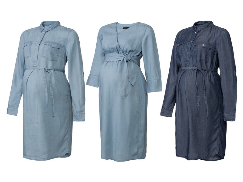Drei Denim-Kleider für Schwangere